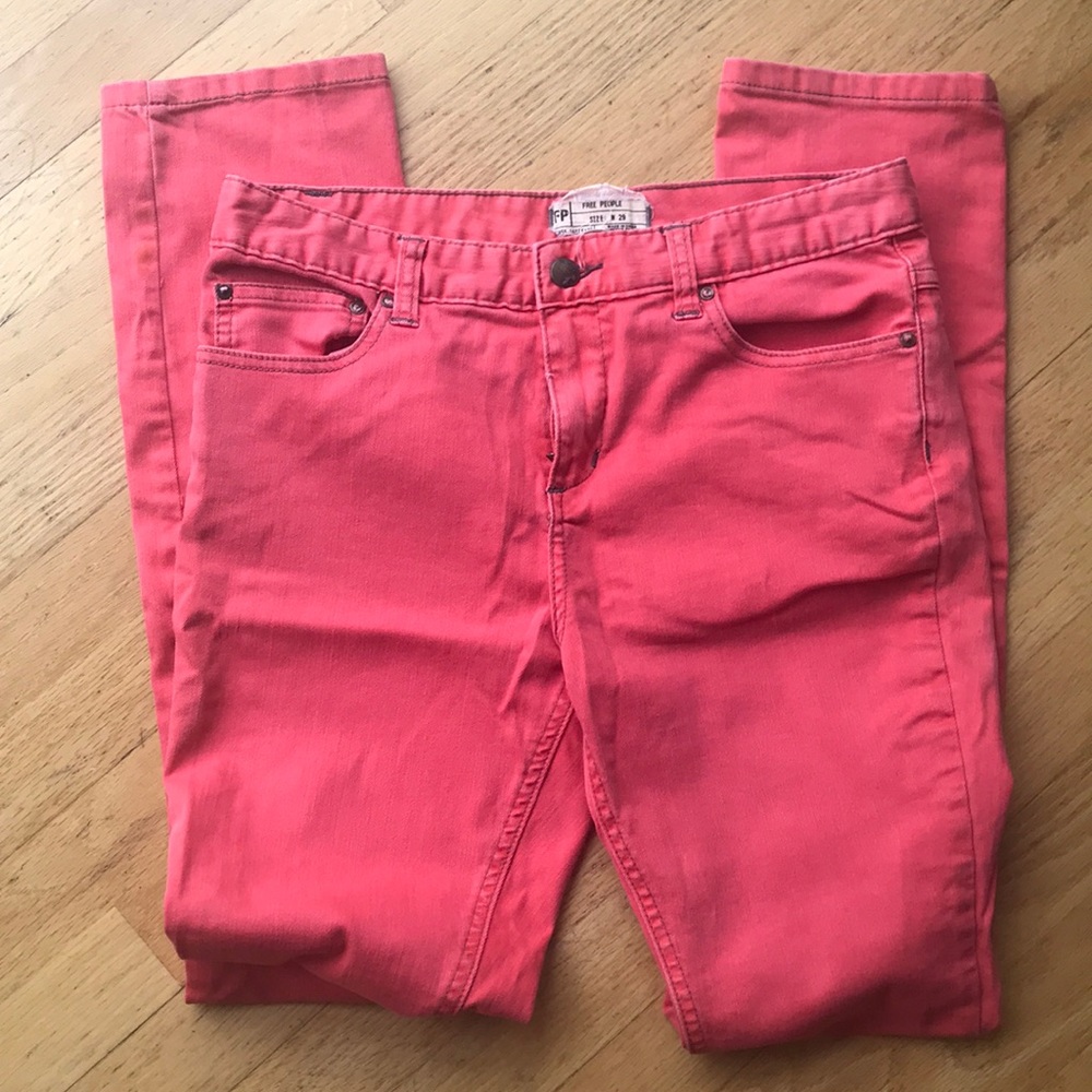 Free People Nantucket Red Skinny Jeans